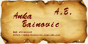 Anka Bainović vizit kartica